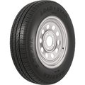 Loadstar Tires Loadstar Bias Tire and Wheel (Rim) Assembly KR25 ST145/R-12 5-Hole 8 Ply, Silver, Modular 31201